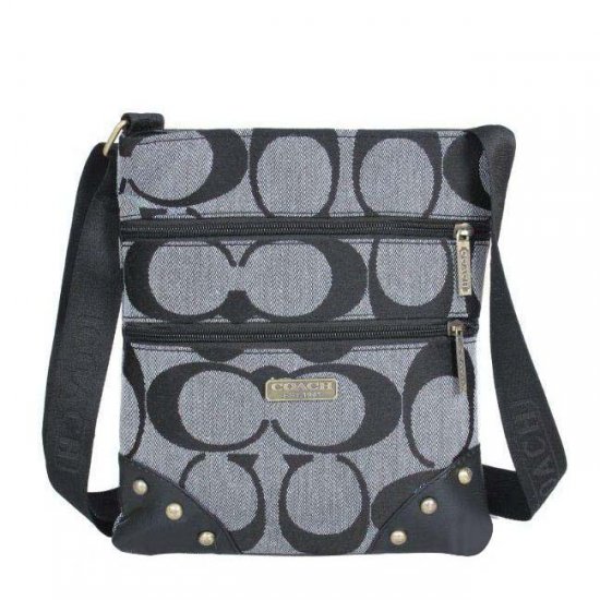 Coach Stud In Signature Small Grey Crossbody Bags DPZ